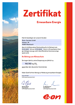 EON Zertifikat