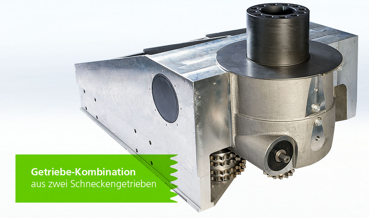 Getriebe-Kombination aus zwei Schneckengetrieben