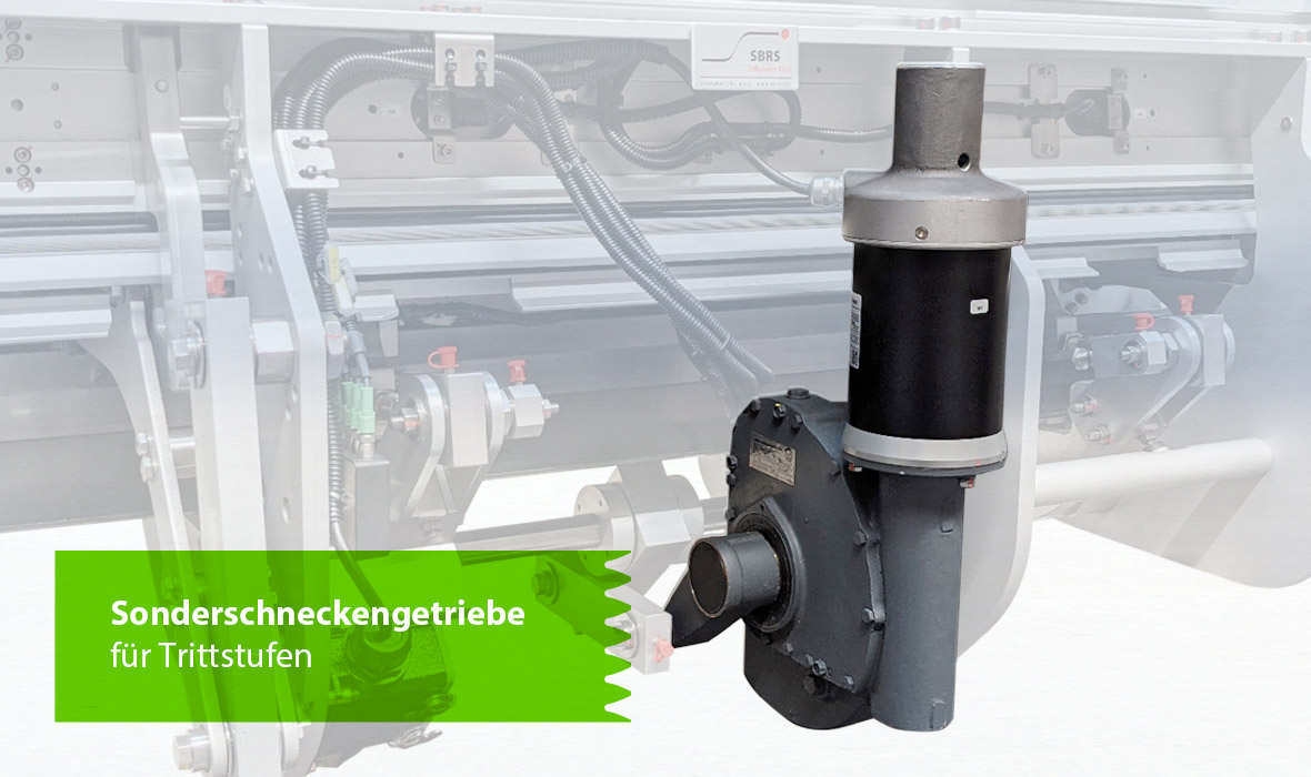 Sonderschneckengetriebe für Trittstufen