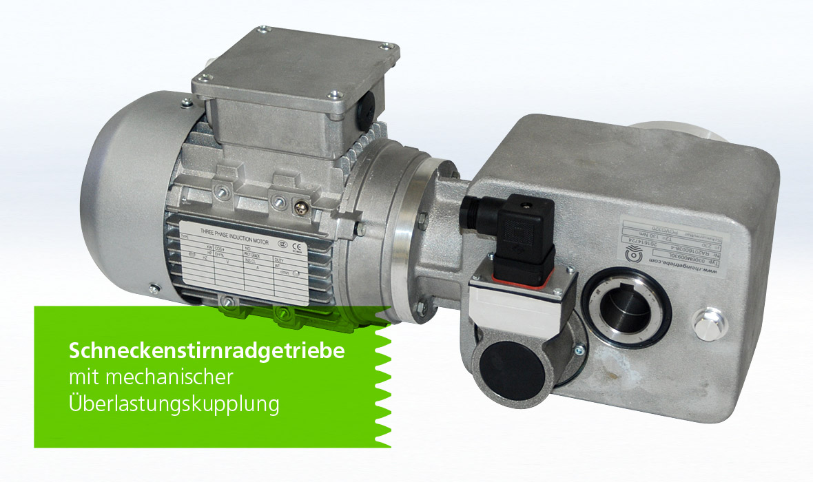 Schneckenstirnradgetriebe mit mechanischer Überlastungskupplung