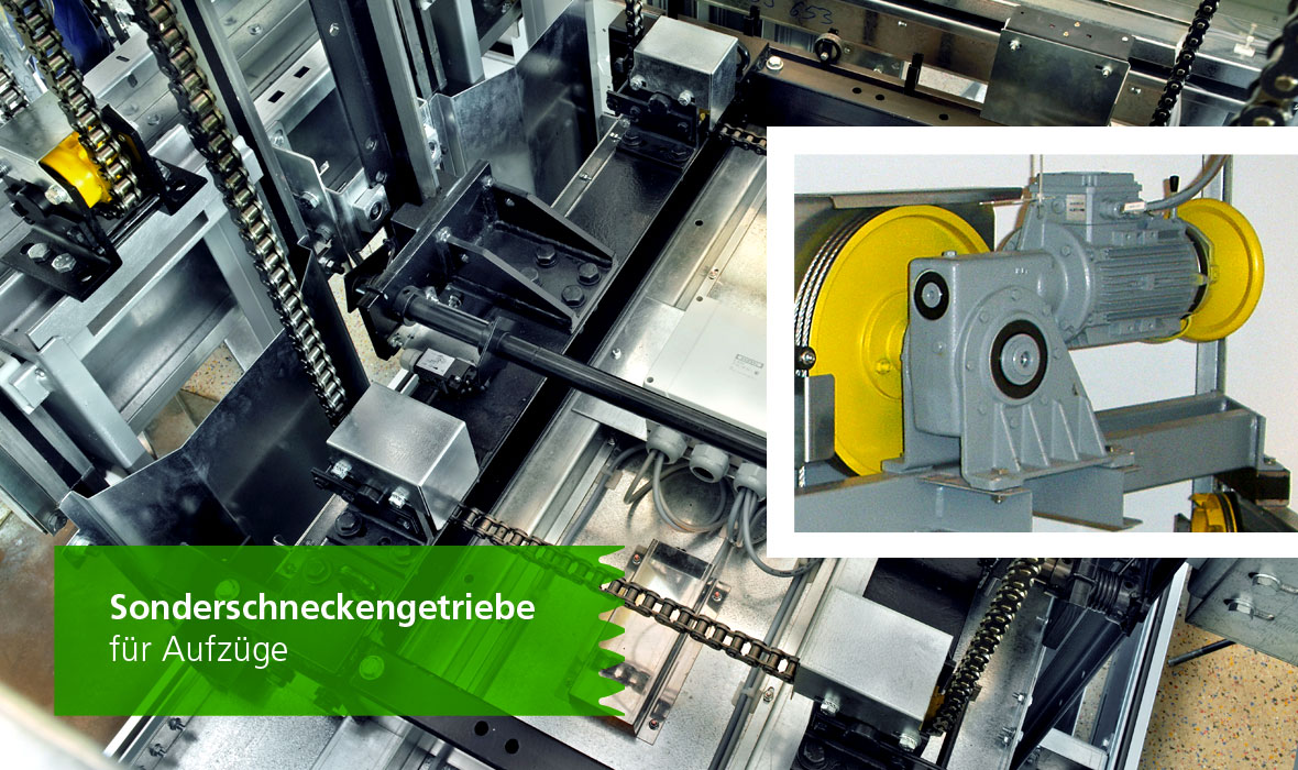 Sonderschneckengetriebe für Aufzüge